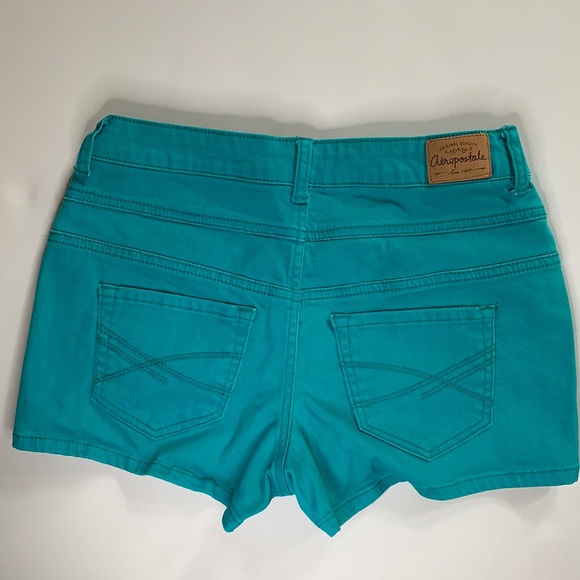 AEROPOSTALE Teal High Rise Shorty Shorts - Picture 3 of 9